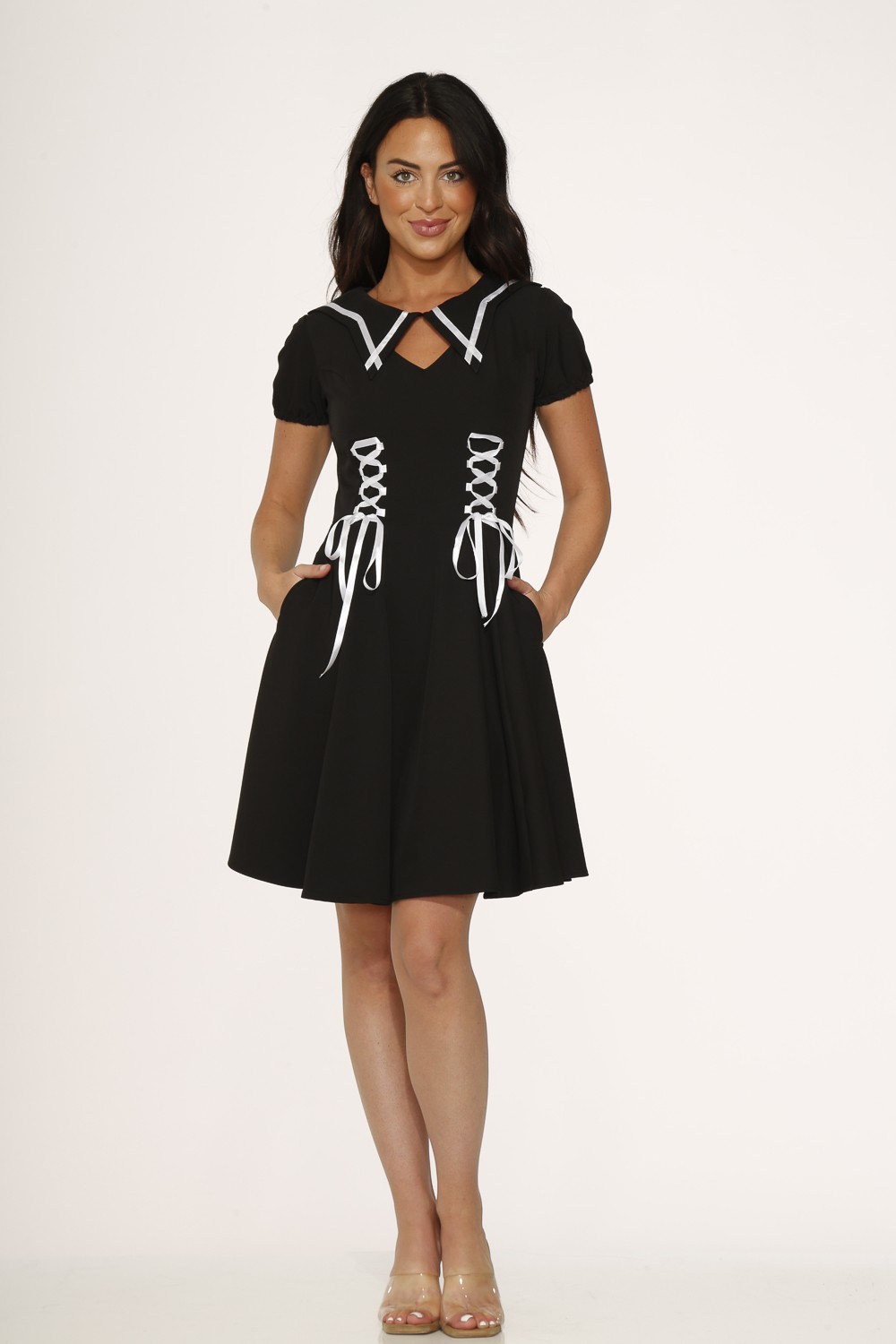 10481 Black White Trim Dress Orchid Bloom — free download
